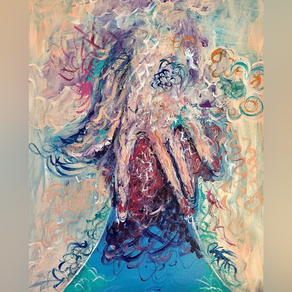 Handmade Acrylic Painting Unique Moon Cycle